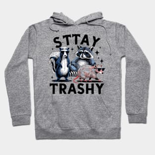 Raccoon Trash Panda Quote Stay Trashy Hoodie